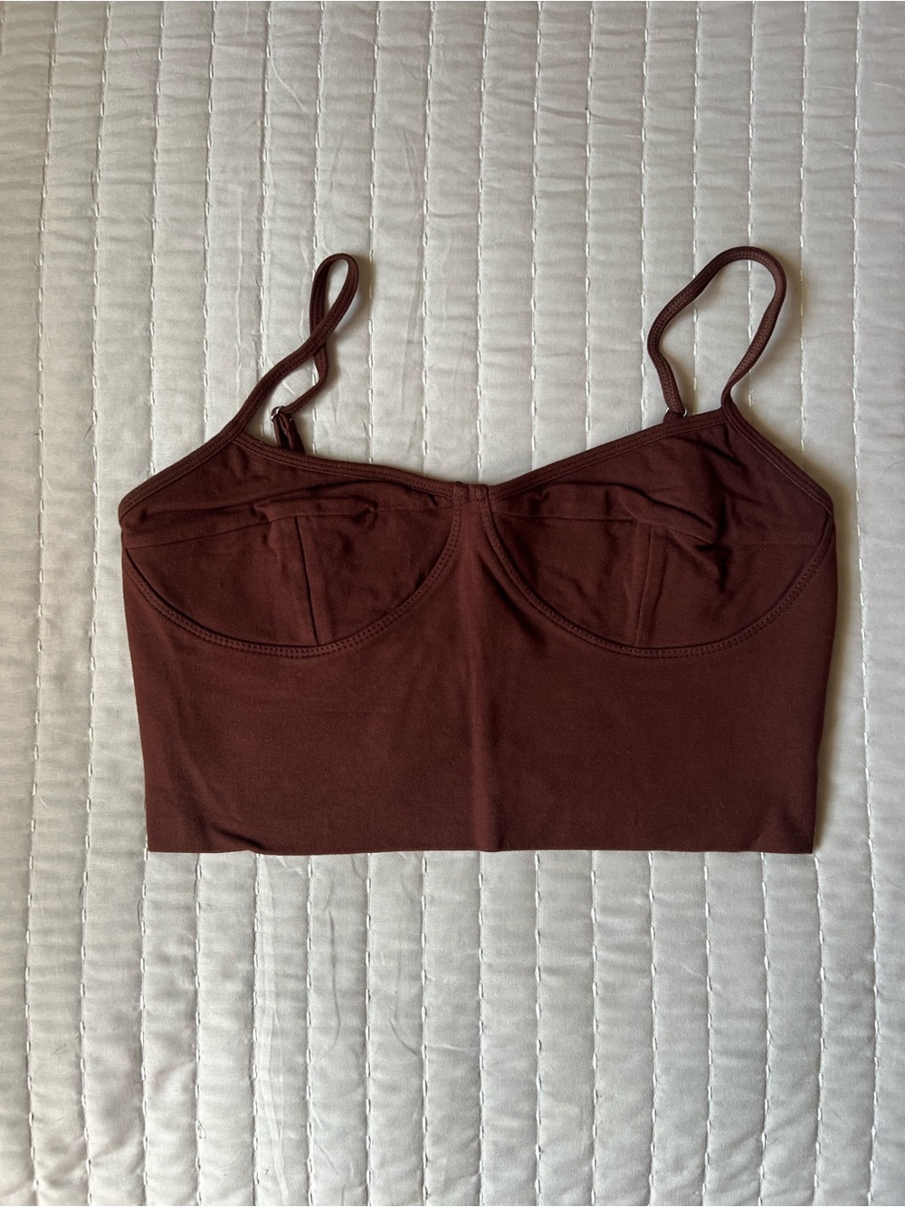 Studio K Brown Women's Longline Bralette Crop Top